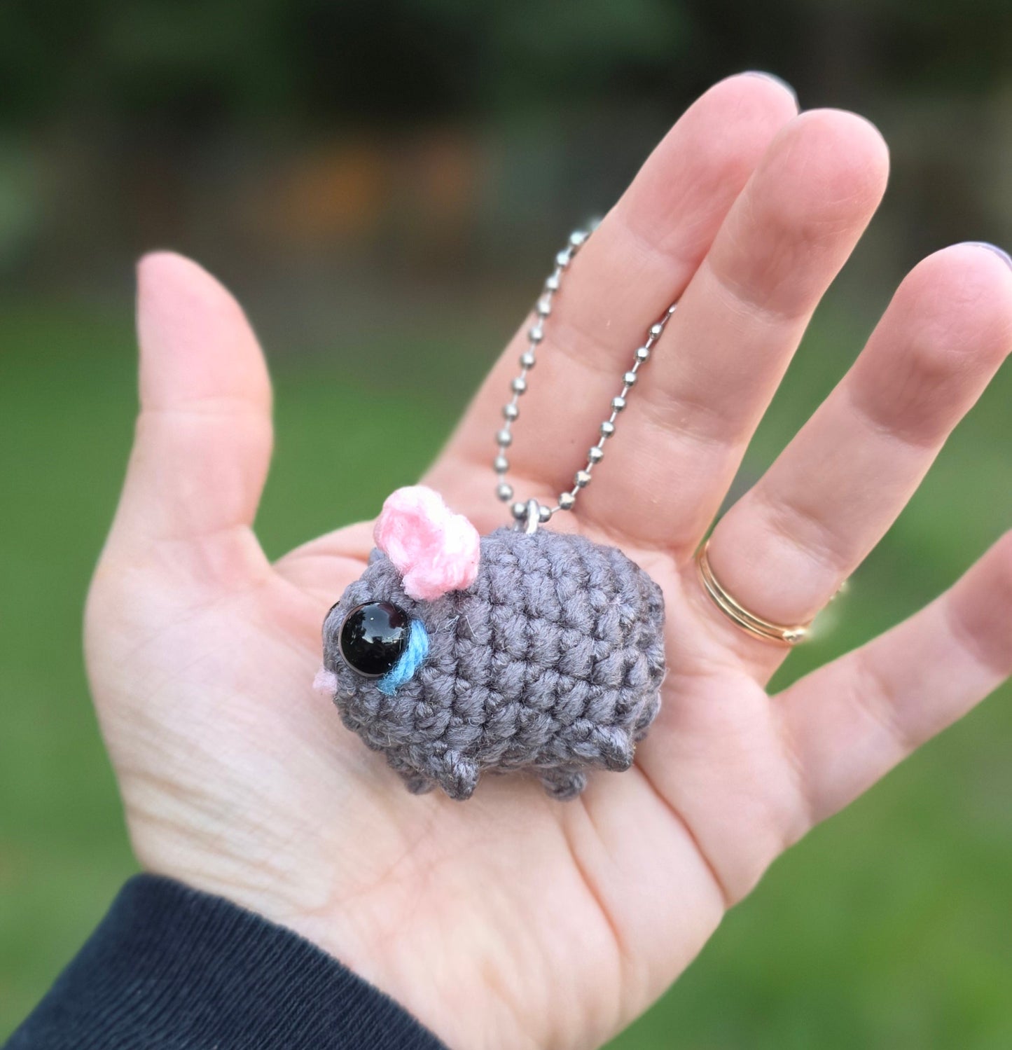 sad hamster keychain