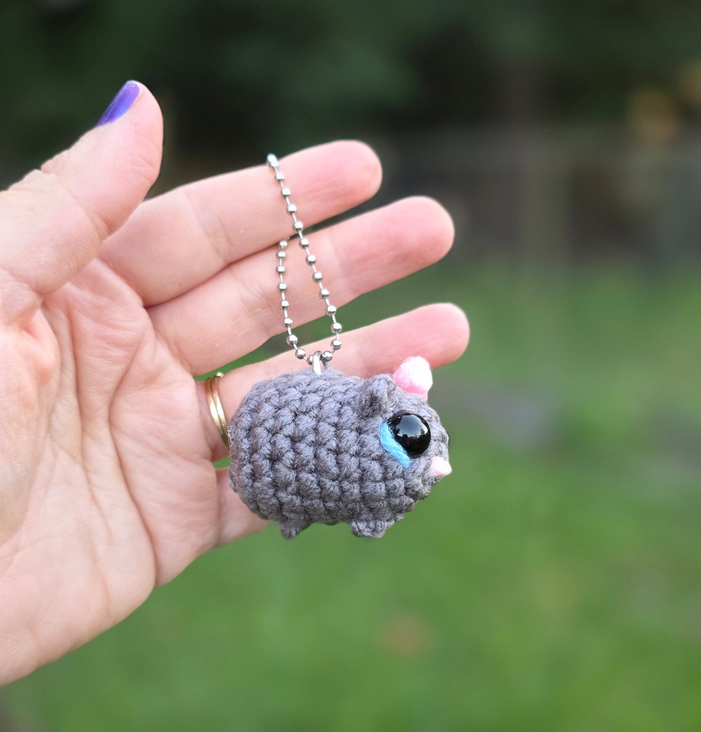 sad hamster keychain